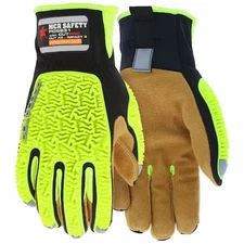 Mcr Safety Pd5931xl Predator Mechanics Gloves, Leather Palm, Spandex Back, Xl