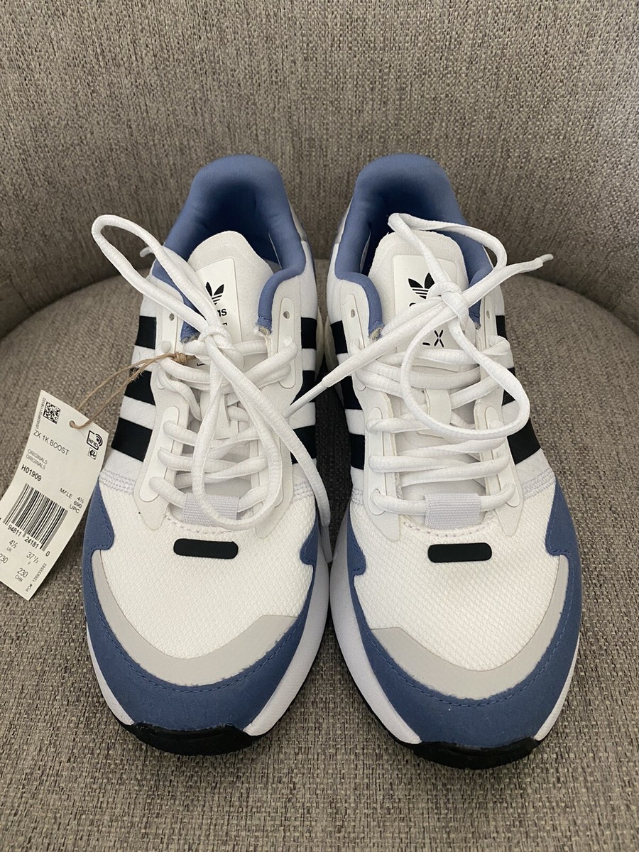 ADIDAS ZX 1K Boost Sneakers Mens Size 5 Womens 6.5 White