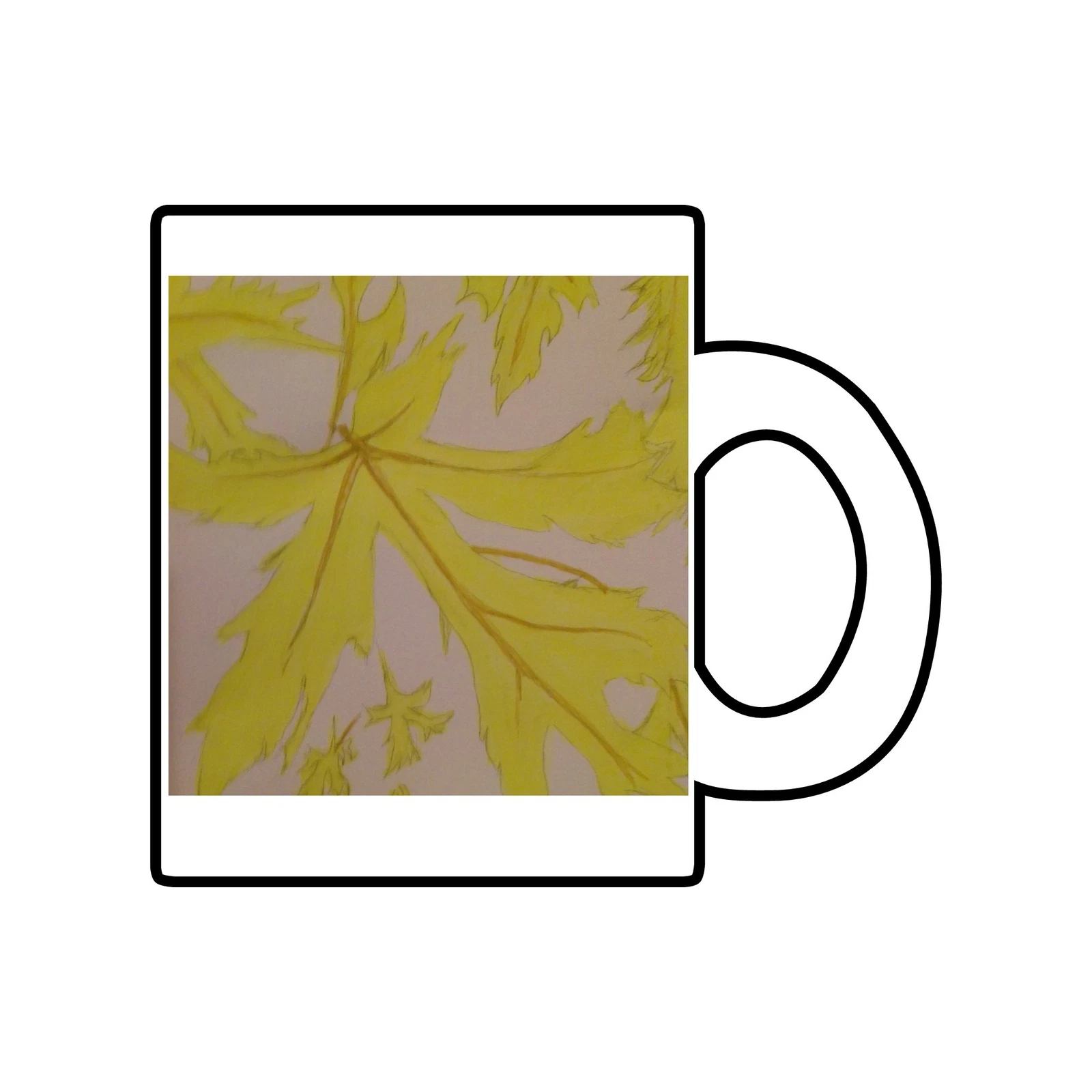 Mug Leaf by Larry Harbison Clear Glass 10oz Handle