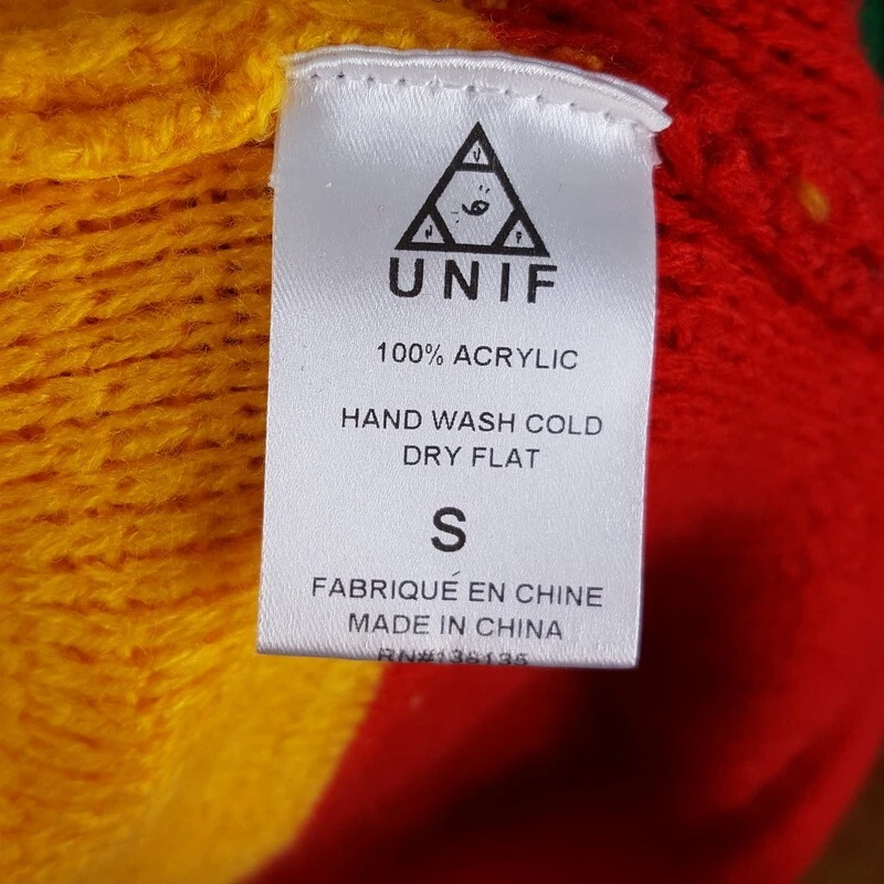 Suéter UNIF Para Mujer Pequeño Arco Iris Pullover Cuello Alto Grueso Tejido Acanalado Crayola Foto 4 de 4