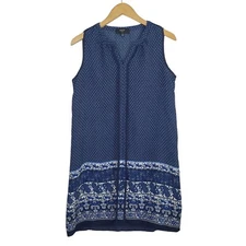 Naif Womens Dress Size PM Blue Floral Paisley Print Sleeveless V-Neck Shift 