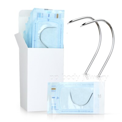 2pcs. Pre-Sterilized Curved Needle Body Piercing Supplies 18G-15G