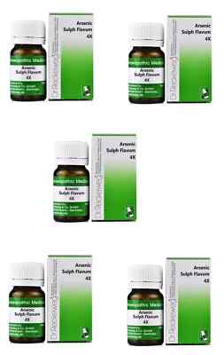 5PC Dr.Reckeweg Germany Homeopathy Arsenc Sulphuratum Flavum 4X (20gm Tablets)