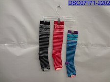 Womens 9-11 Black, Pink, Blue/Purple Striped Knee High Socks Pack of Three