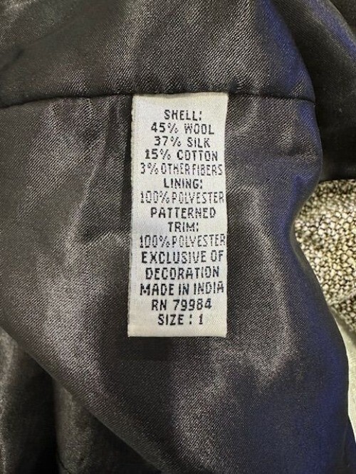 Womens Chico Jacket Button down pockets silk wool… - image 7