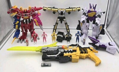 Huge Lot Power Rangers Dino Super Charge Megazord Builder Ptera Plesio 4 Charger