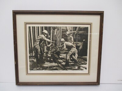 Vtg 1982 Phillip Sage Signed Numbered Etching Print Making A Trip