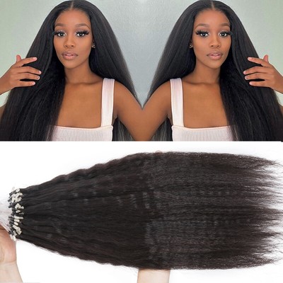 Micro Loop Ring Microlink Hair Extensions Real Remy Human Hair Beads DoubleDrawn