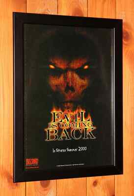 2000 Diablo II  Blizzard Entertainment Vintage Small Promo Poster Ad Page Framed