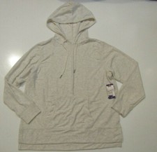 Member's Mark Womens Hoodie Sweatshirt Oatmeal Luxe Knit Pullover Size L NWT