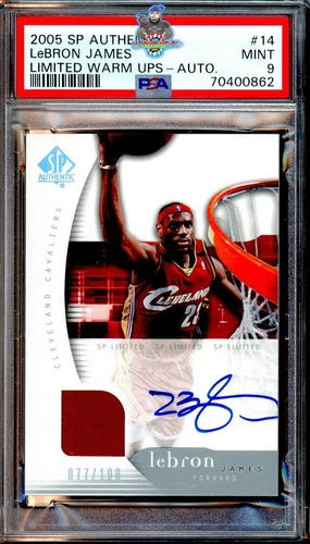 2005 Lebron James PSA 9 SP Authentic Limited Warm Ups Auto #14 77/100