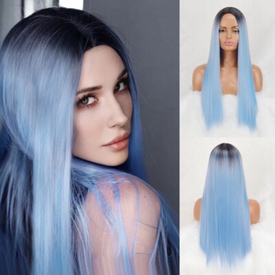 Hair Extensions Blue Sky Lace Front Wig Karah Long Straight Ombre