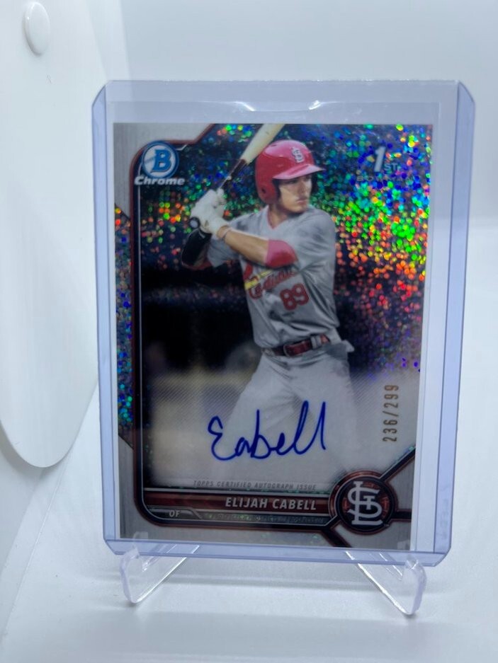 2022 Bowman Chrome Prospect Speckle Refractor Elijah Cabell /299 ROOKIE 1st AUTO