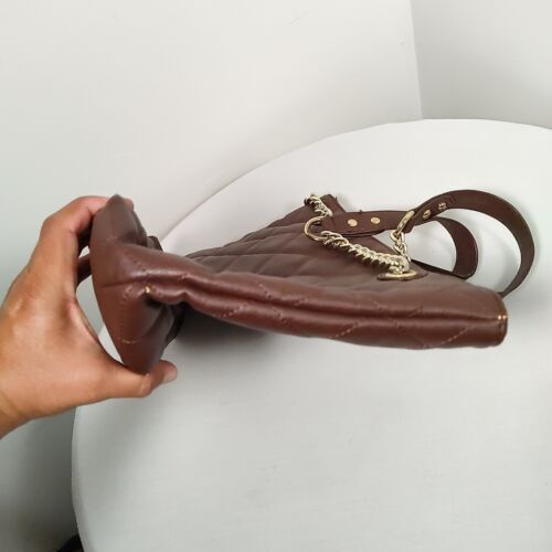 Womens Tote Purse Medium Brown Quilted Leather by Charming Charlie - Picture 14 of 22