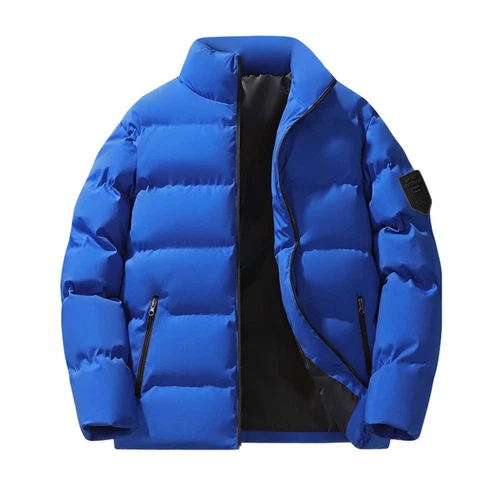 Herren Stehkragen Winter Baumwolle Daunen Puffer Jacke Mantel Reißverschluss Taschen Warm - Bild 27 von 40