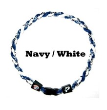 Tornado Twist Boys Baseball Rope Necklace 18" 20" Navy Blue White New USA