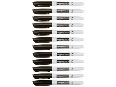 6 Pack AmazonBasics Permanent Markers, Black, Pack of 12