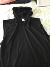 Made in the USA Sleeveless Black Hooded Top