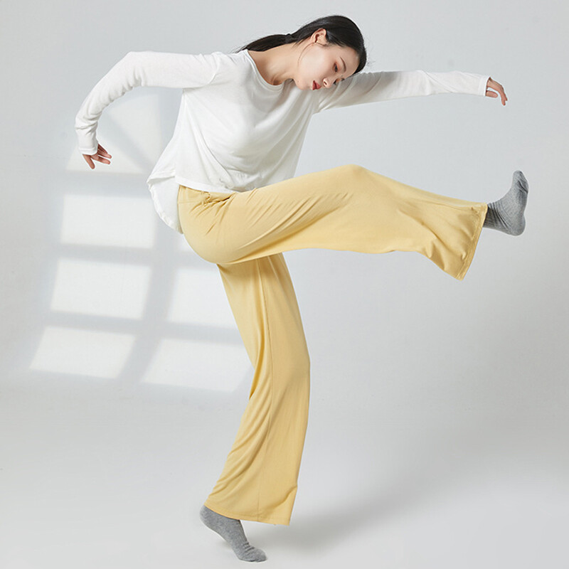 Modern Dance Straight-Leg Dance Pants Wide-leg Sctivewer Pants .