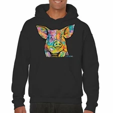 Dean Russo Funny Cute Pig Sweatshirt Farm Piglet Lover Barn Hoodie