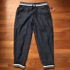 NWT No Boundaries Rib Waist Comfy Jogger Pants Dark Rinse Wash Size M