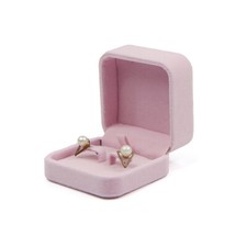 BLACK/PINK VELVET JEWELLERY BOX RING NECKLACE EARRINGS BRACELET GIFT BOX NEW