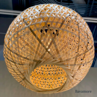 ikea KASEBERGA Lamp shade, handmade bamboo Lattice 15