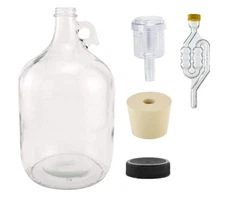 North Mountain Supply 1 Gallon Glass Fermenting Jug with Handle, 6.5 Rubber Stop