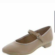 Girls American Ballet Theater Tap Shoes Tan Patent Size 9 MJ Claquette NIB