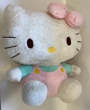 Ty Beanie Buddies Hello Kitty Plush Large 15" In Pink Jumpsuit Blue Shirt Tags