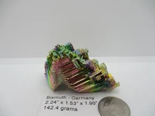 142 grams - Rainbow Aura Titanium Bismuth Crystal Stone Cluster Specimen