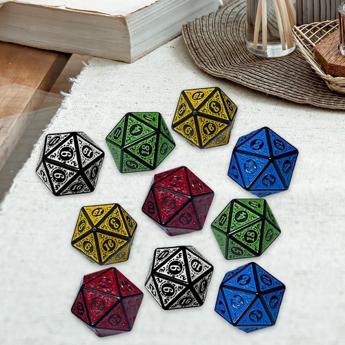 Lot De 10 Dés 10 Faces En Acrylique – Couleurs Variées, Parfaits Pour Vos Jeux De Rôle !