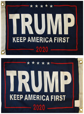 Trump 2020 Keep America Great White 2-Sided 100D Woven Poly Nylon