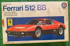 Ferrari 512 BB 1/24 Model Kit ENTEX Made in Japan Real Rubber Tires Precision