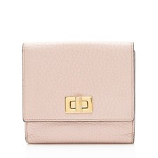 Fendi Selleria Leather Peekaboo Compact Wallet