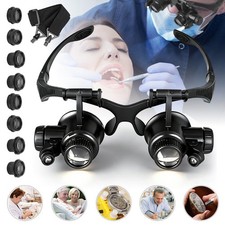 Head Magnifying Glass LED Head Magnifier Hands Free 10x/15x/20x/25x for Reading