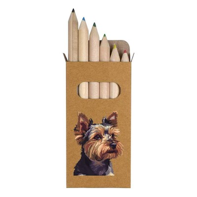 6 x 'Yorkshire Terrier Pixel Art' Short Colour Pencils (PE00062480)