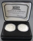1878 & 1921 US MORGAN SILVER DOLLARS FIRST LAST YEAR 90% SILVER WITH CASE NR!