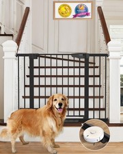 29.7-46" Baby Gate for Stairs, Auto Close Dual Lock Dog Gate for the House,...
