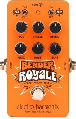 Electro-Harmonix Bender Royale Fuzz Effects Pedal, Limited Edition Orange Crush