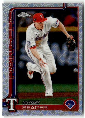 2025 Topps Chrome MLB Baseball No. 24 Corey Seager Logo Refractor