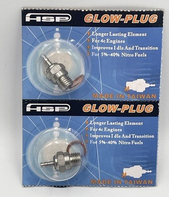 2 pack HSP Glow-Plug for 4c Engines w/ 5-40% Nitro **NEW SEALED**