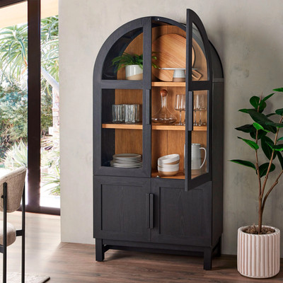 New Juliet Kitchen Rounded Arch Cabinet, Multiple Colors