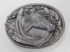 Vintage Siskiyou Buckle Co. M-2 Horse Horseshoe Metal Belt Buckle