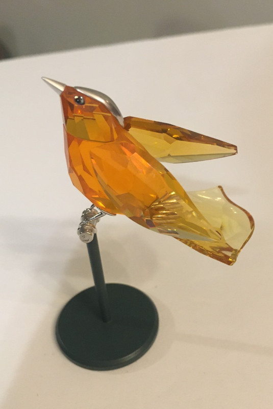 Retired Swarovski Bamoa Sun Tropical Bird 275573 Crystal Paradise + Stand