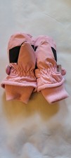 Pink Polyester Baby  Toddler Mittens Solid Adjustable Wrist Winter