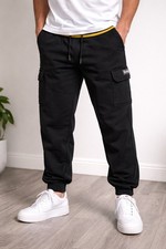 Dogg Supply Snoop Dogg Men  s Large Black Cargo Jogger Sweatpants Fleece Lined