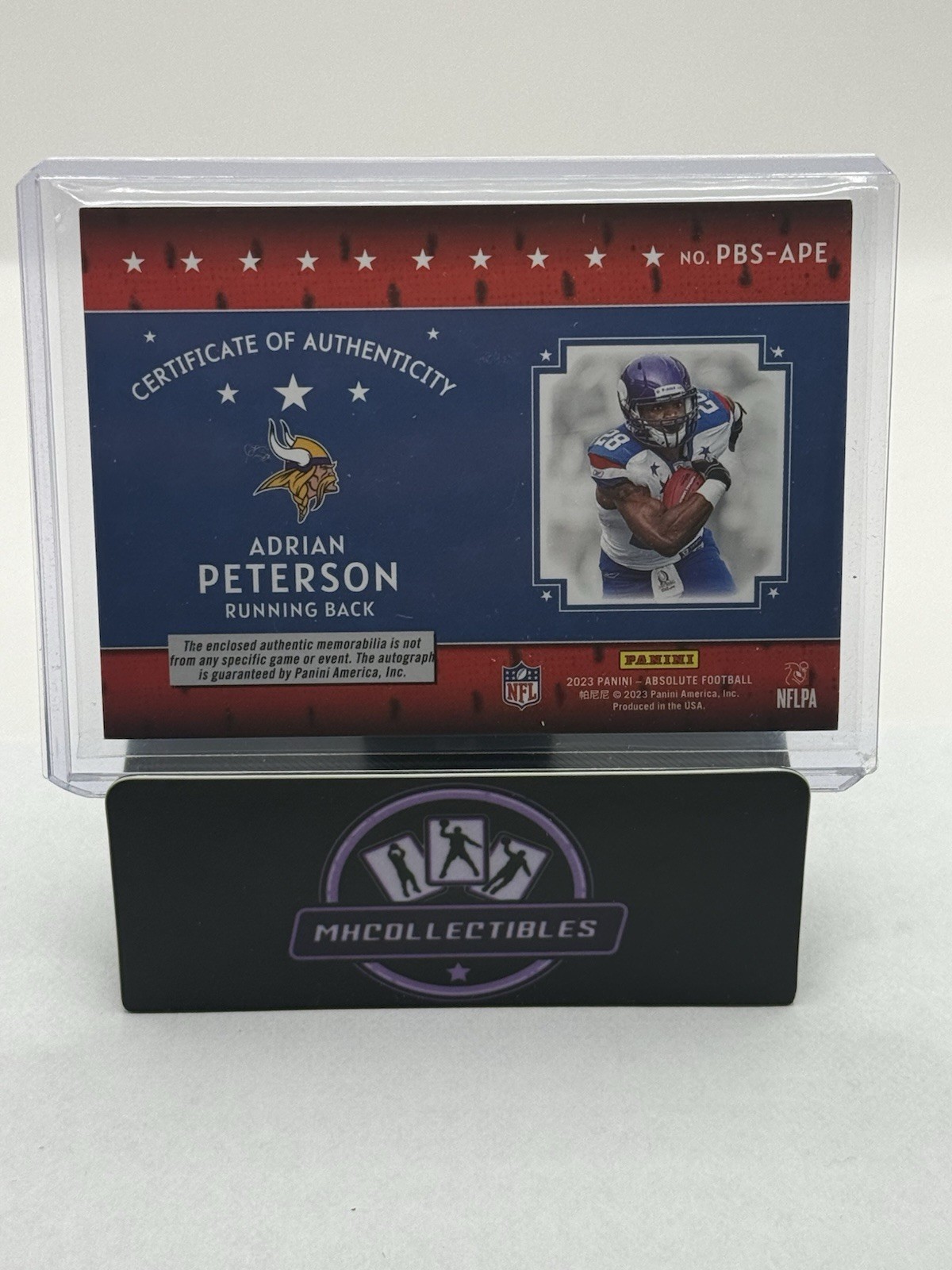 2023 Panini Absolute- Pro Bowl Souvenirs Adrian Peterson Auto Patch /49!! 🔥🔥 view 3
