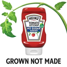 Heinz No Sugar Added Tomato Ketchup 13 oz Upside Down Squeeze Bottle