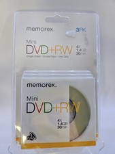 Memorex Mini DVD RW 3 Pack 4X 1.4GB 30 min Single Sided DVD Camcorder New